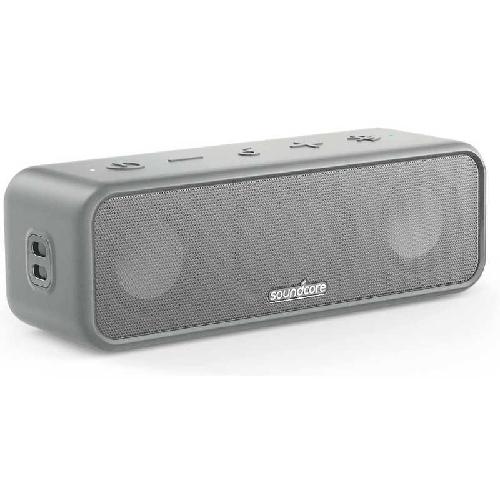 ANKER　Soundcore 3 A31170A1 [グレー]Bluetoothスピーカー IP67防塵防水 チタニウムドライバー デュアルパッシブラジエーター BassUpテクノロジー