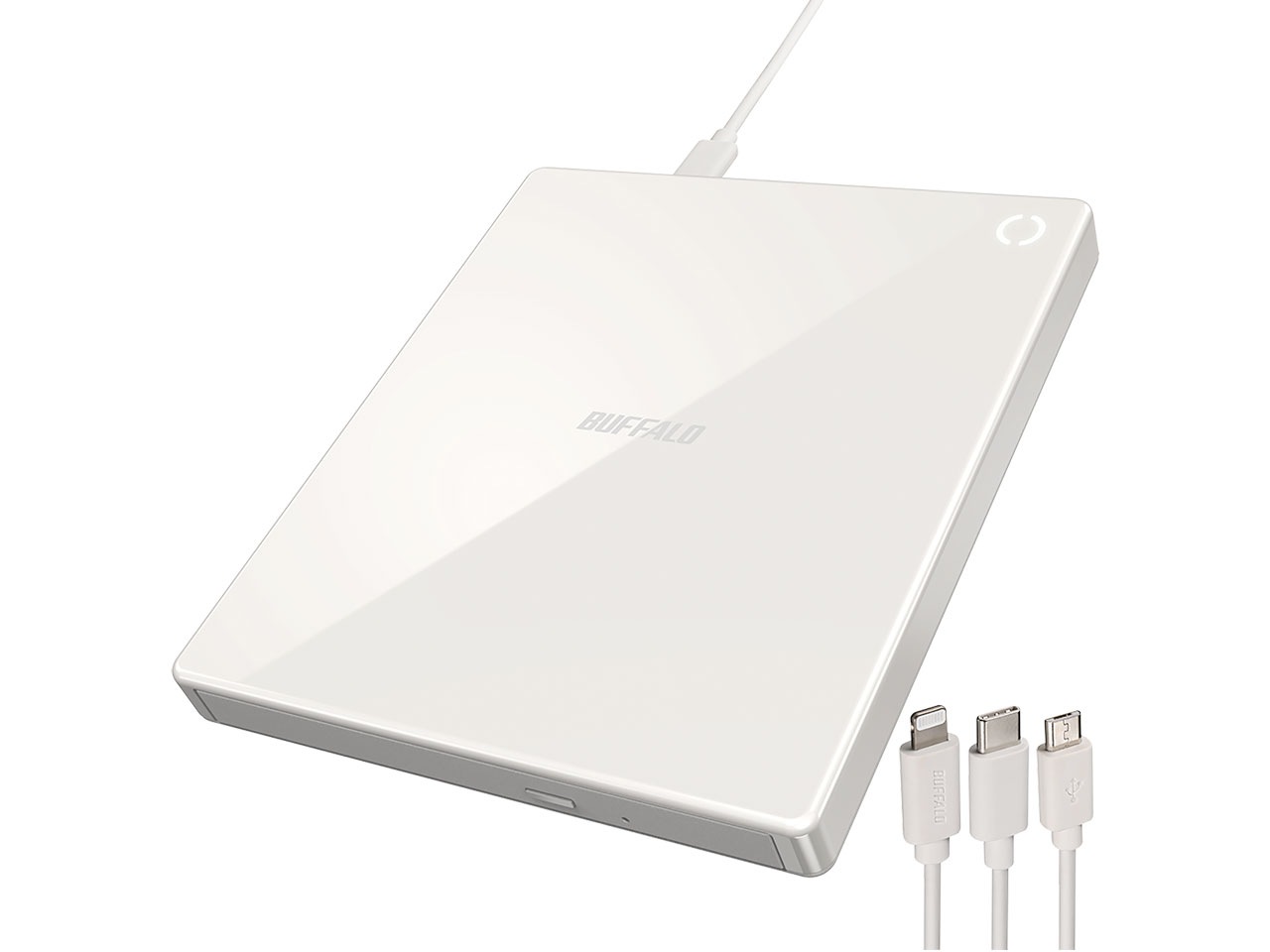 バッファロー　ラクレコ RR-C1-WH [ホワイト] CD楽曲を直接スマートフォンに取り込めるCDレコーダー 有線モデル